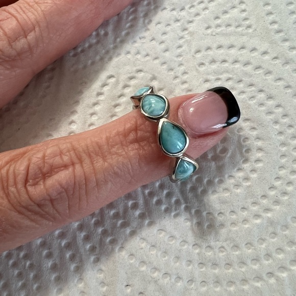 Sterling Silver Larimar Stone Ring. Size 7 - Picture 5 of 5